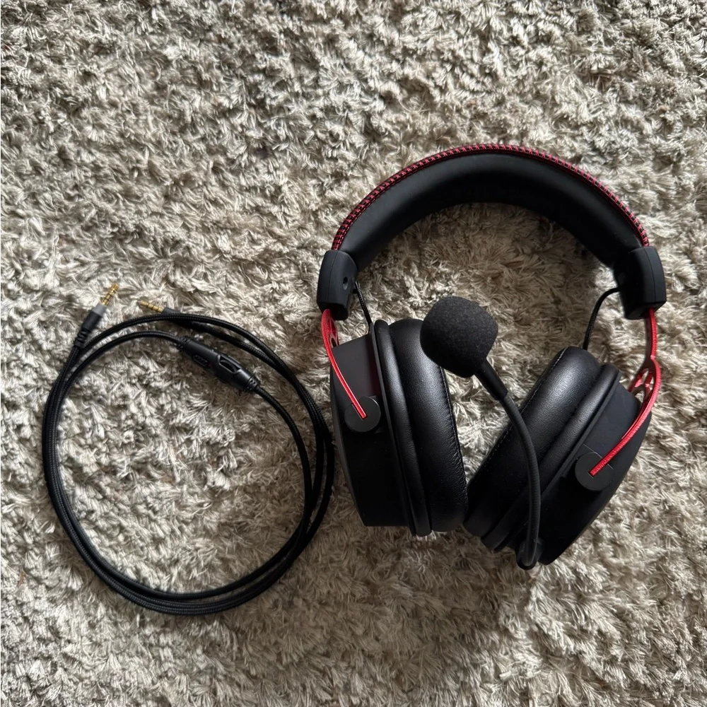 HyperX Cloud Alpha Gaming Headset – Black & Red Wired Headphones with Mic